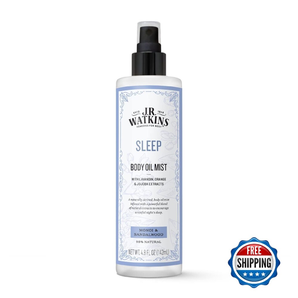 J.R. Watkins Sleep Body Oil Mist - Monoi & Sandalwood - Hydrates Skin 4.8 oz